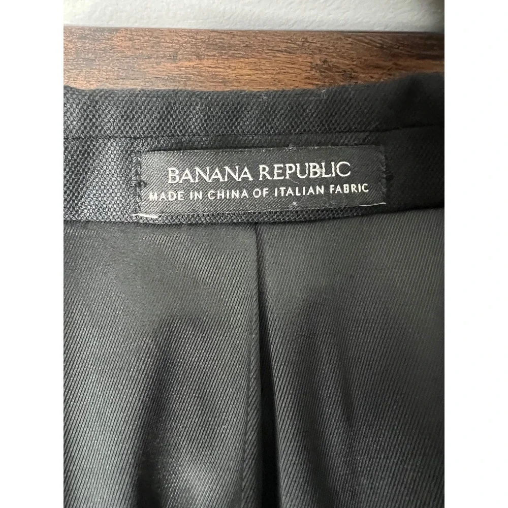 Banana Republic Reda Flexo Tailored Slim Fit Blazer Mens 40R Black Wool Jacket